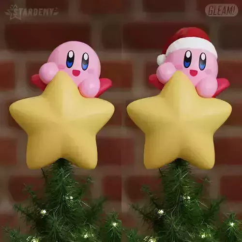 Kirby Tree Topper Christmas Ornament Star 3D print model Kirby Tree Topper Christmas Ornament Star 3D print model