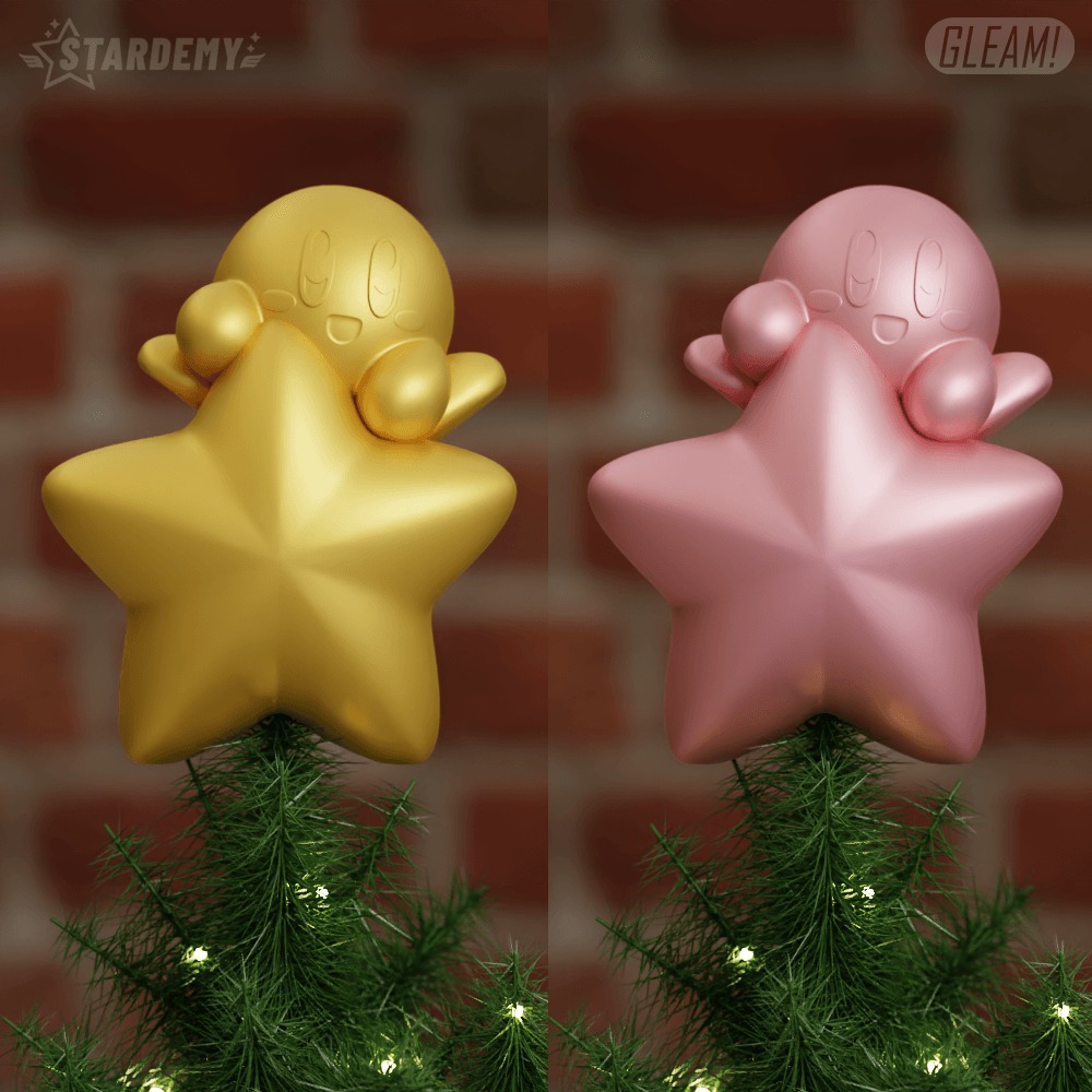 Kirby Tree Topper Christmas Ornament Star 3D print model_1