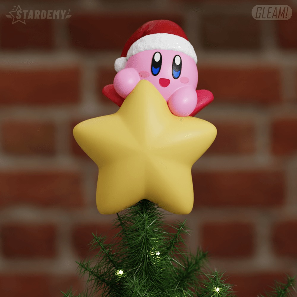 Kirby Tree Topper Christmas Ornament Star 3D print model_4