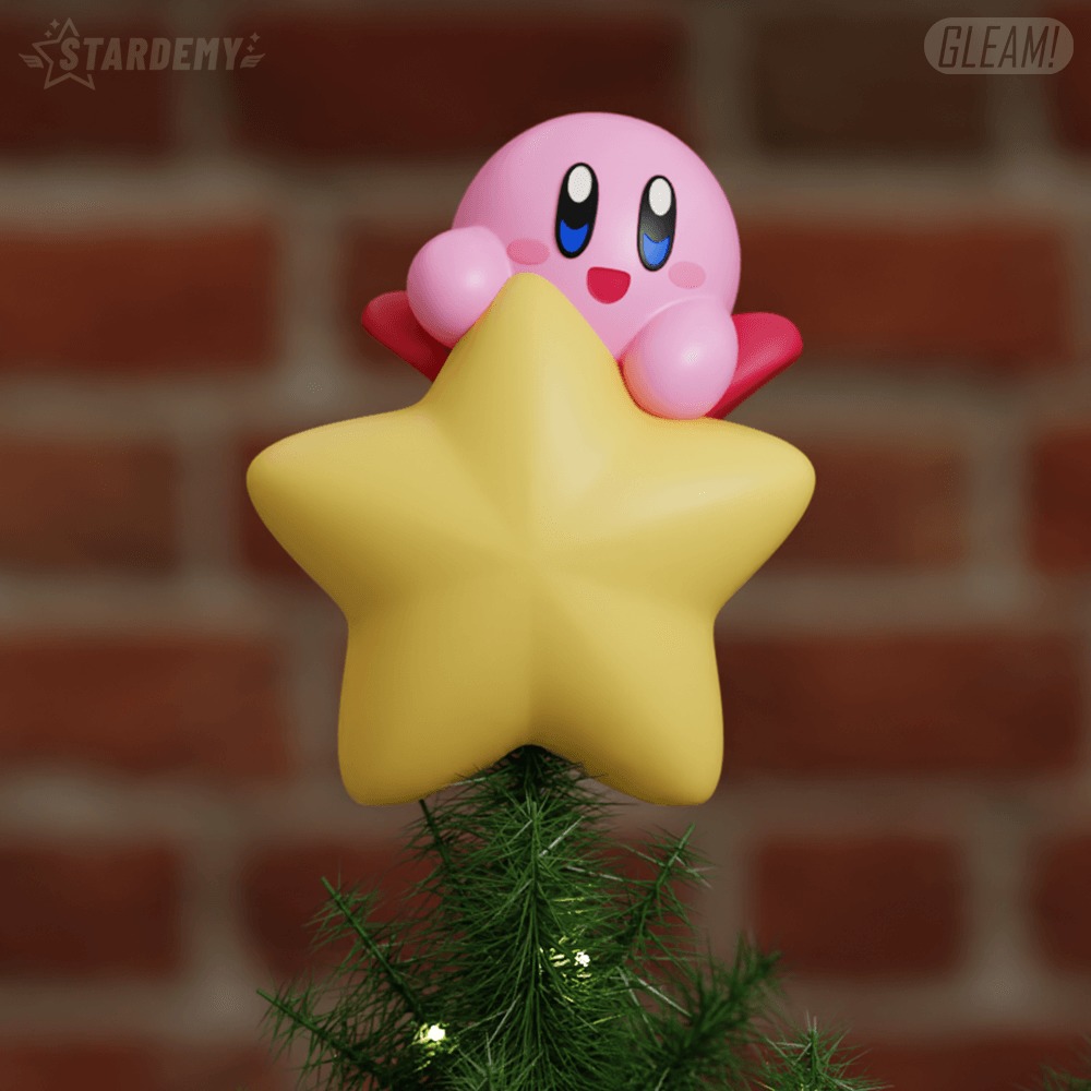 Kirby Tree Topper Christmas Ornament Star 3D print model_3