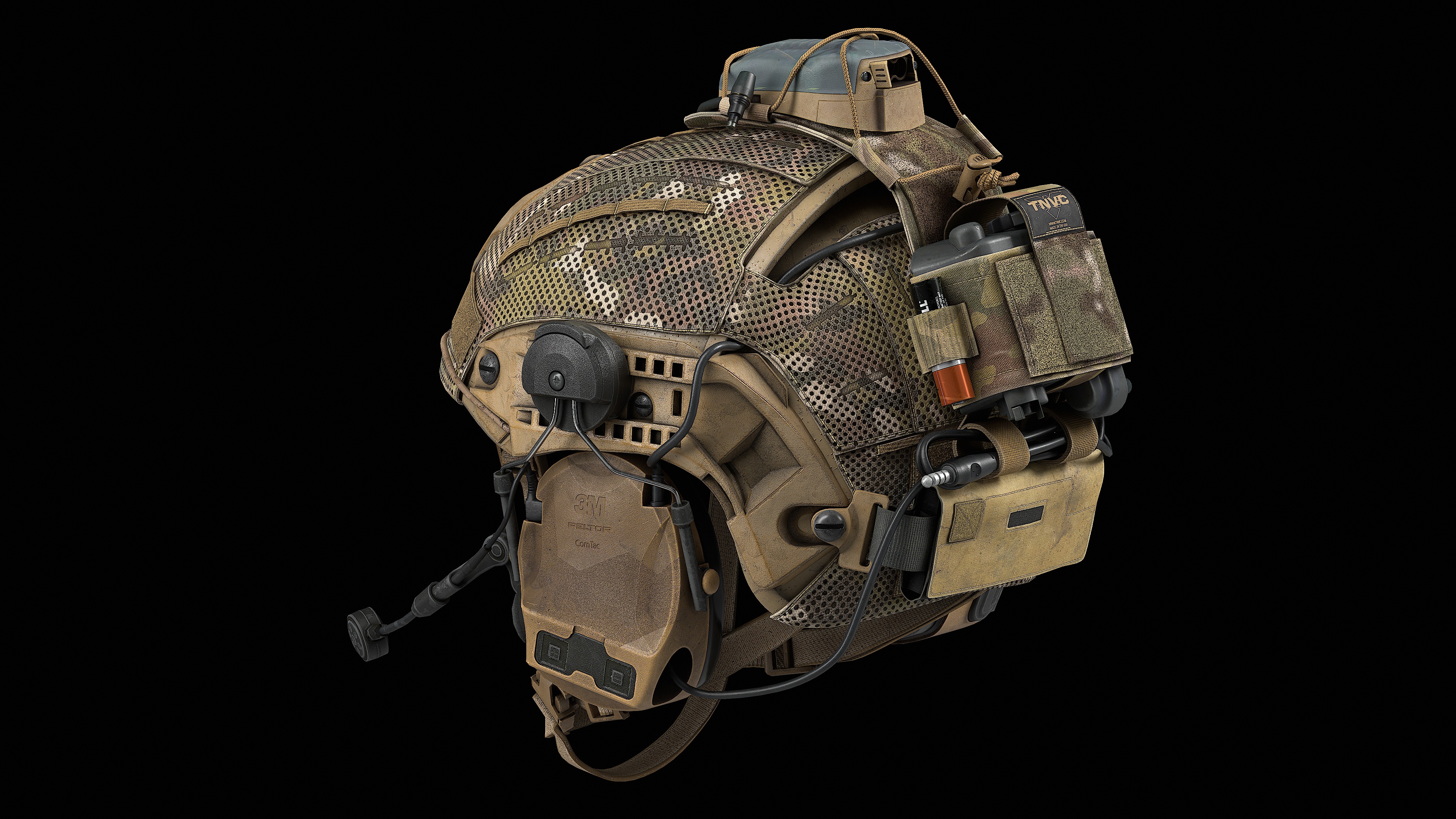 TNVC Mohawk MK3 Gen 2 and L3Harris Battery Low-poly 3D model_17