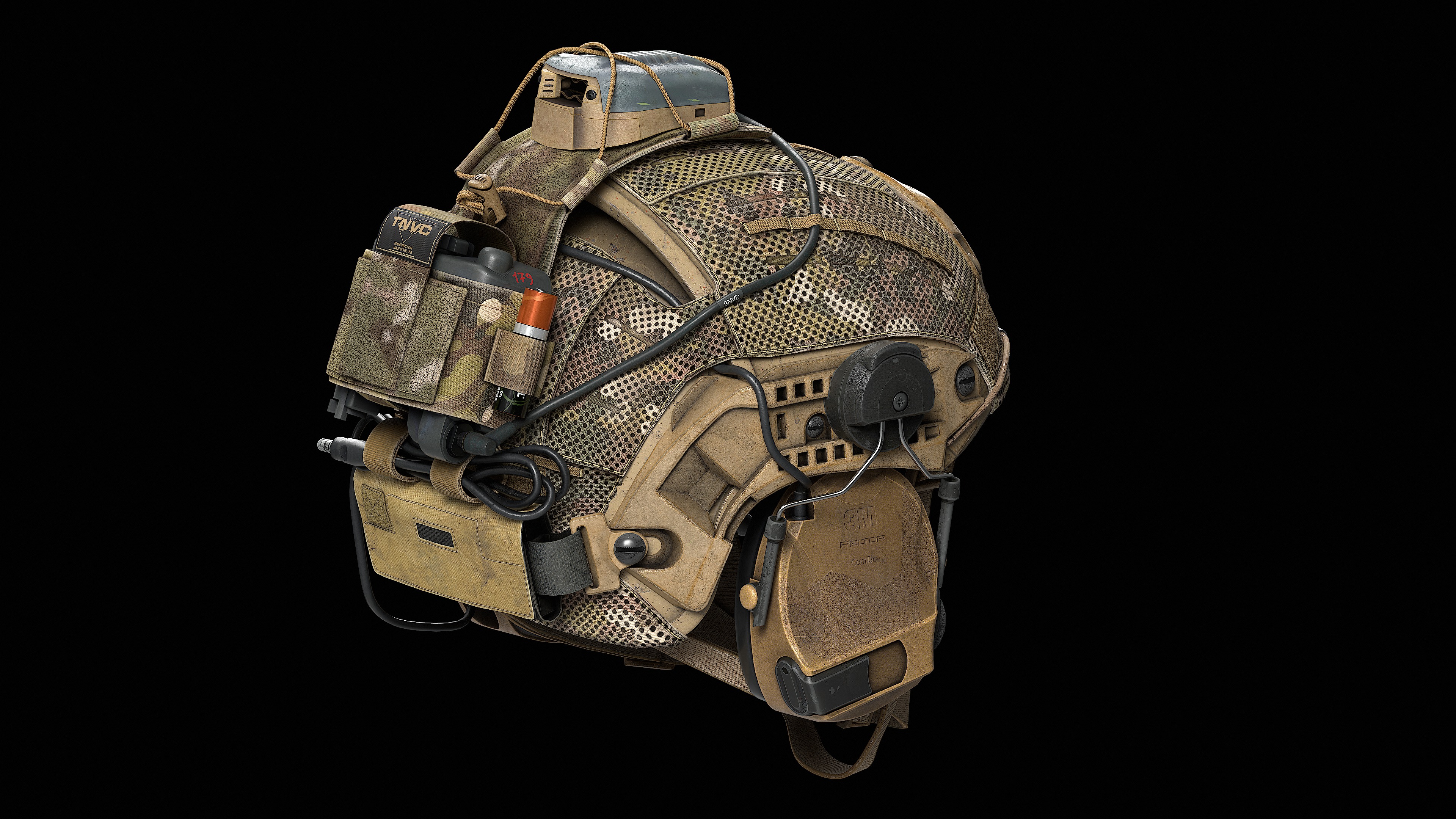 TNVC Mohawk MK3 Gen 2 and L3Harris Battery Low-poly 3D model_16