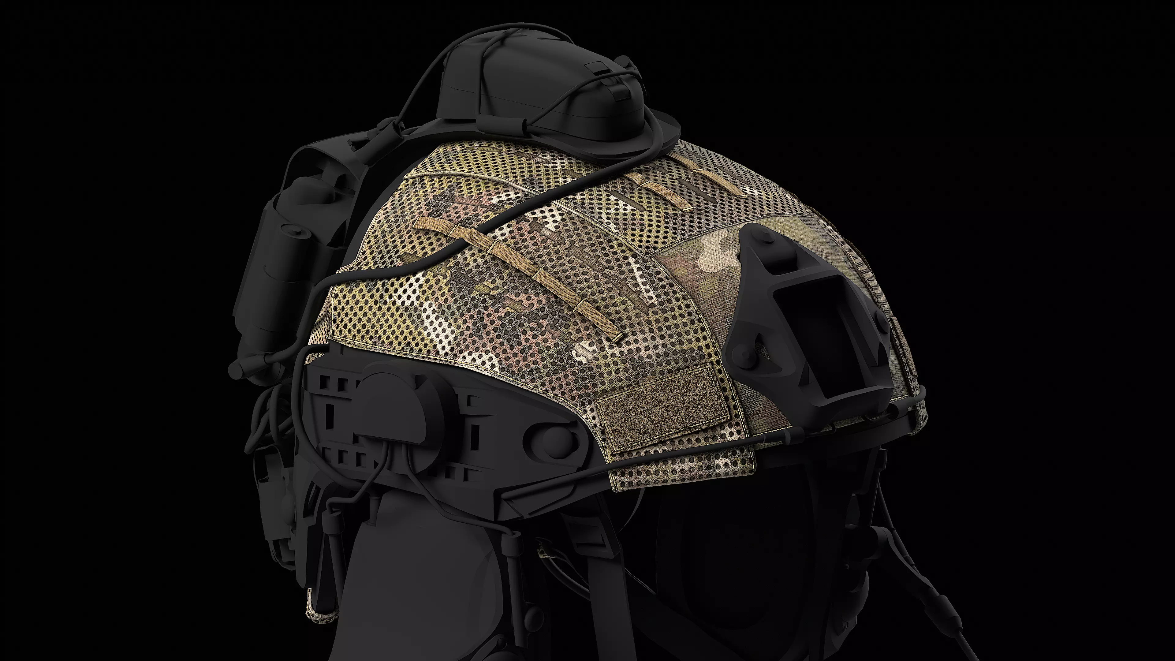 Crye Precision AirFrame Cover Cutout Low-poly 3D model_0