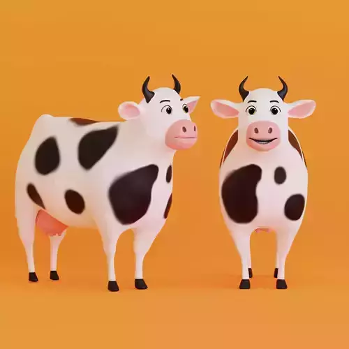 3D CARTOON COW 