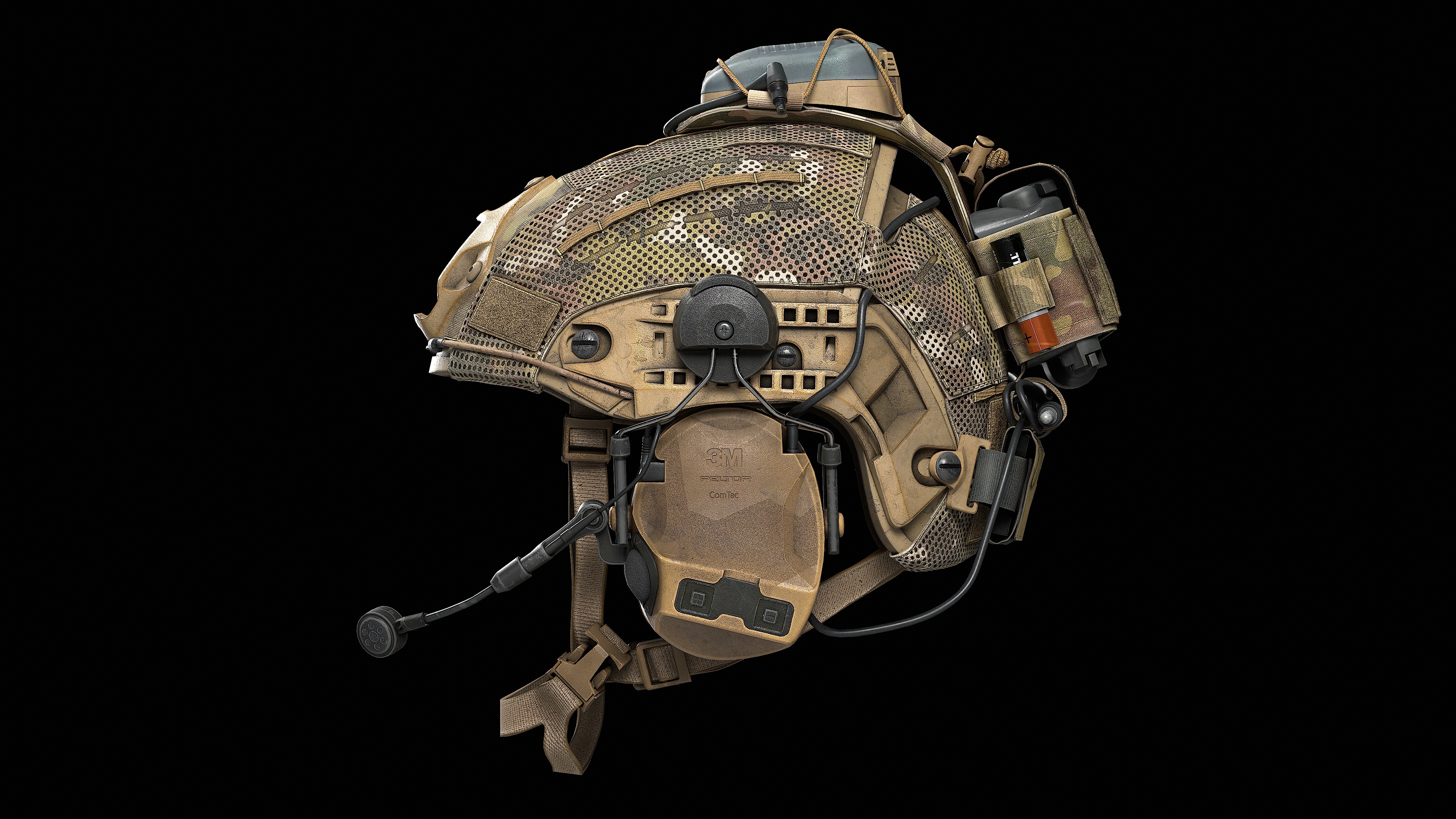 3M PELTOR ComTac VII Headset Low-poly 3D model_15