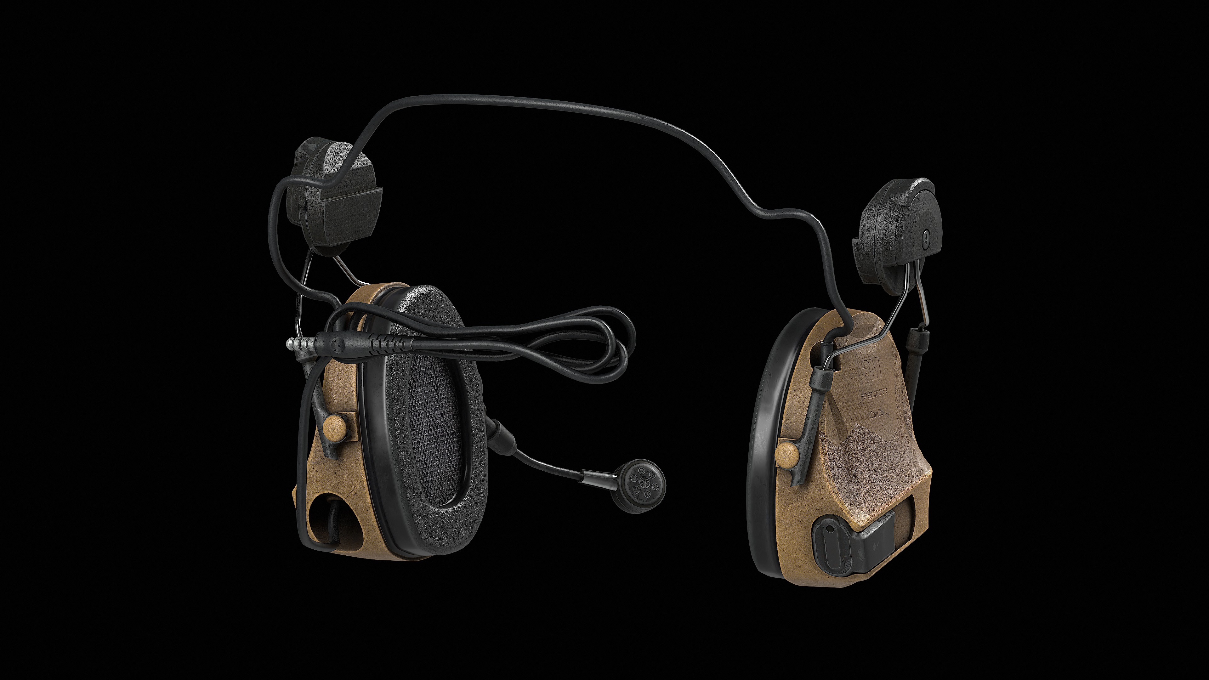 3M PELTOR ComTac VII Headset Low-poly 3D model_2