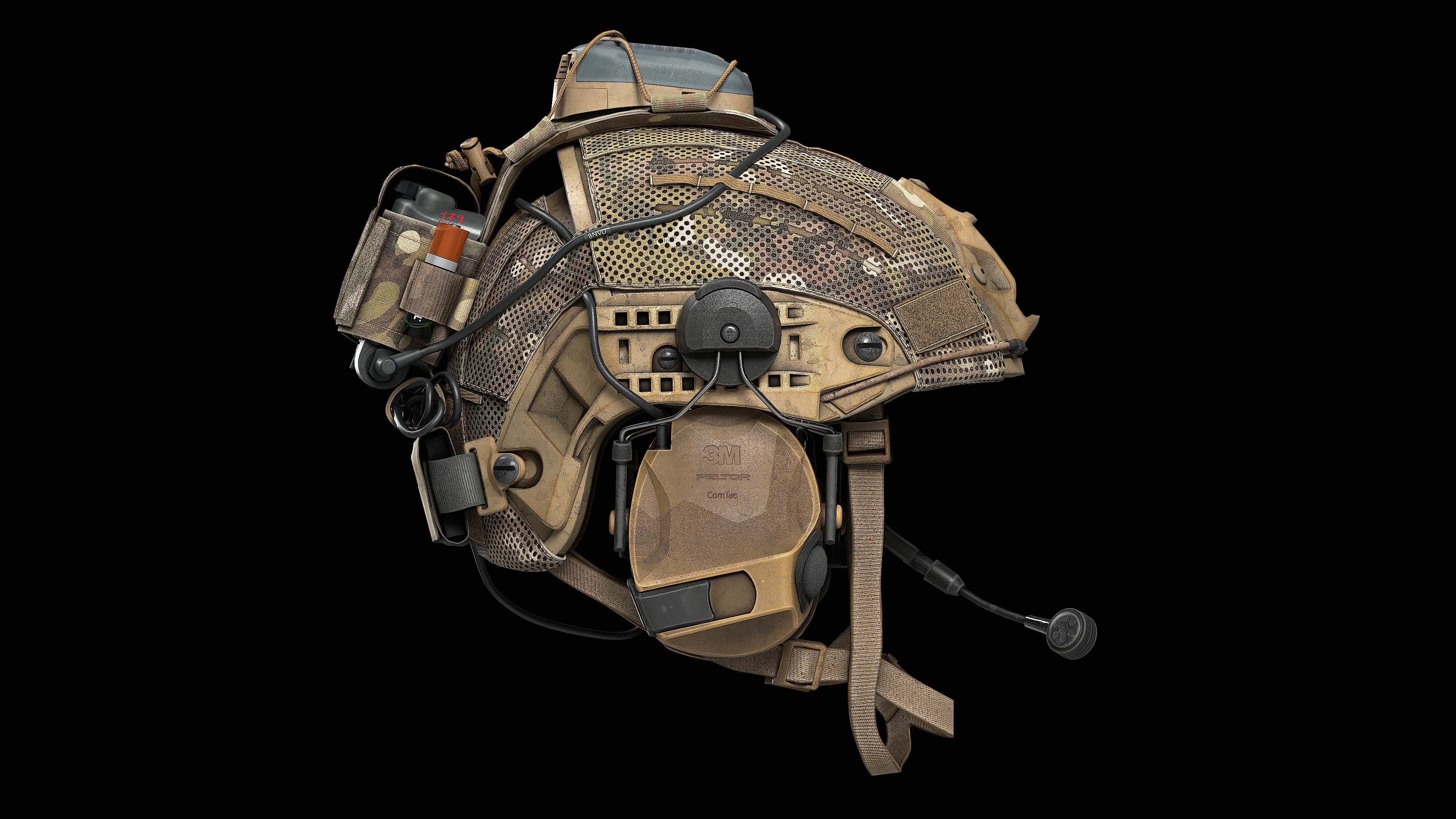 3M PELTOR ComTac VII Headset Low-poly 3D model_13