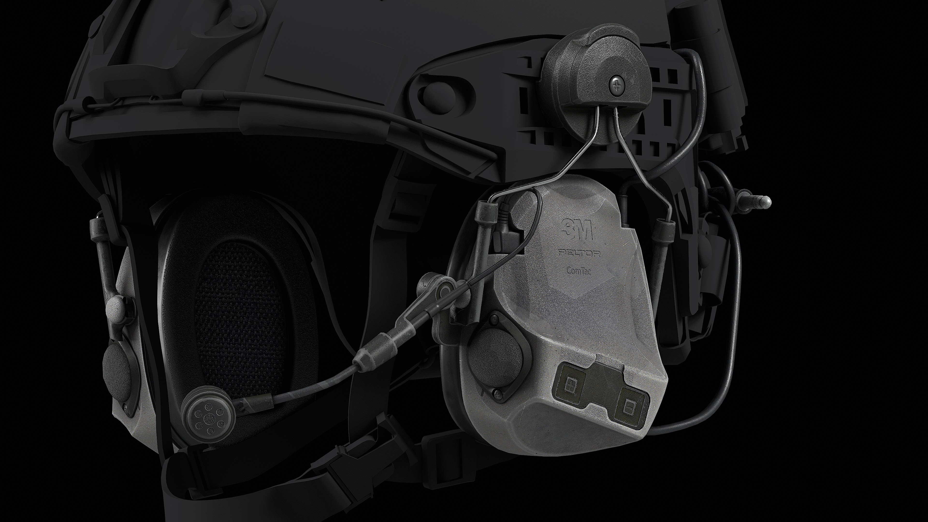 3M PELTOR ComTac VII Headset Low-poly 3D model_6