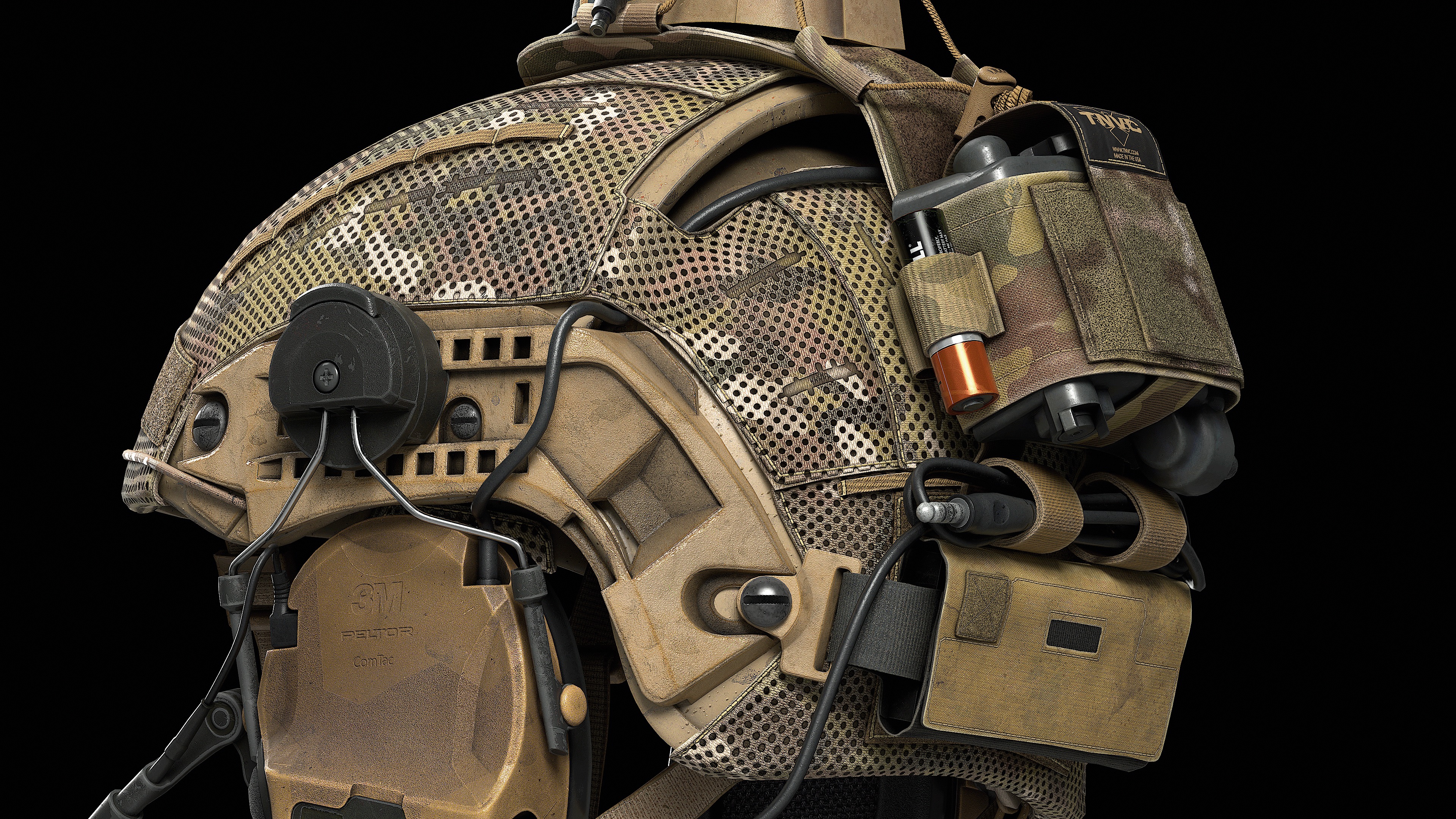 3M PELTOR ComTac VII Headset Low-poly 3D model_8