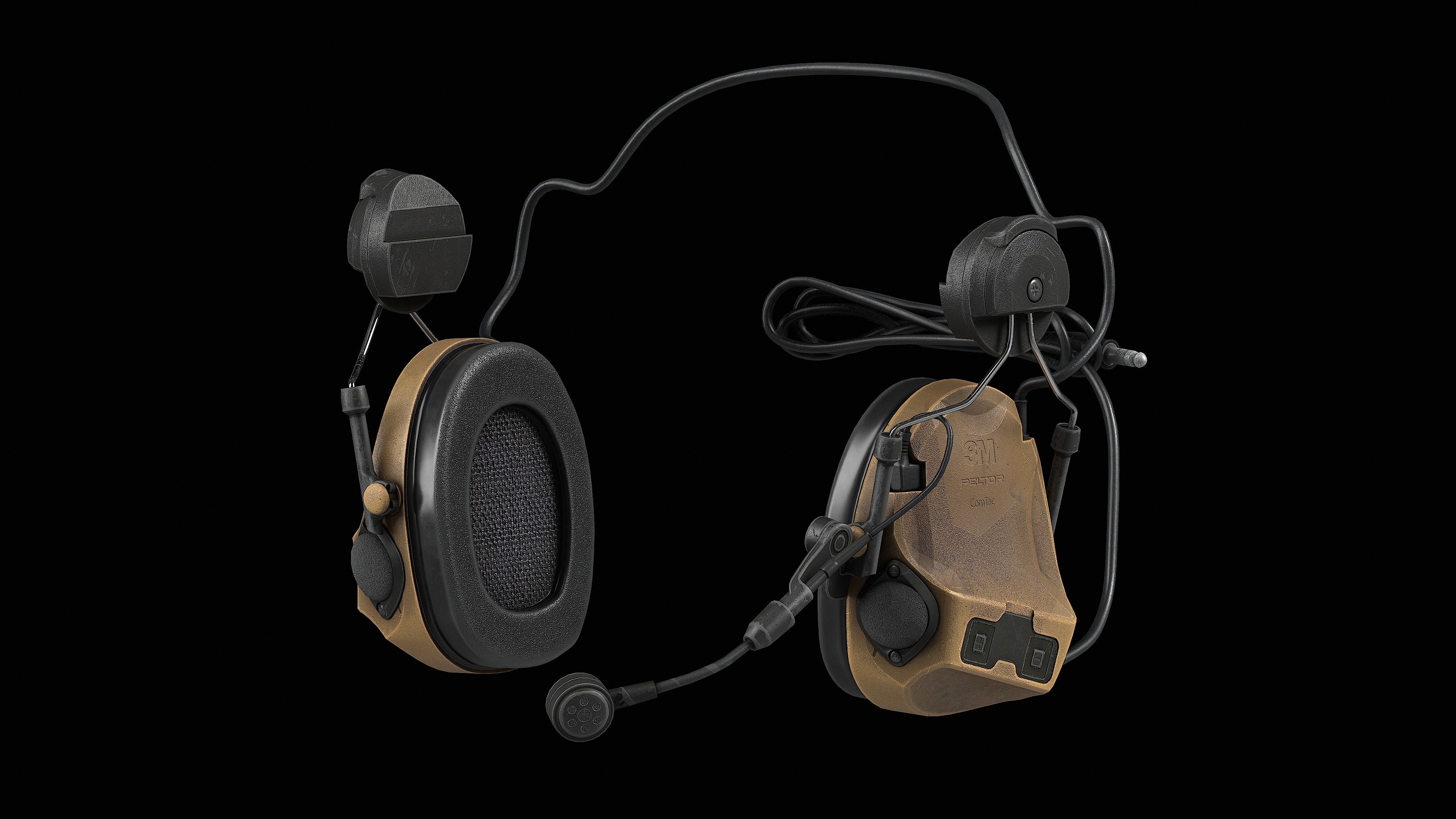 3M PELTOR ComTac VII Headset Low-poly 3D model_1