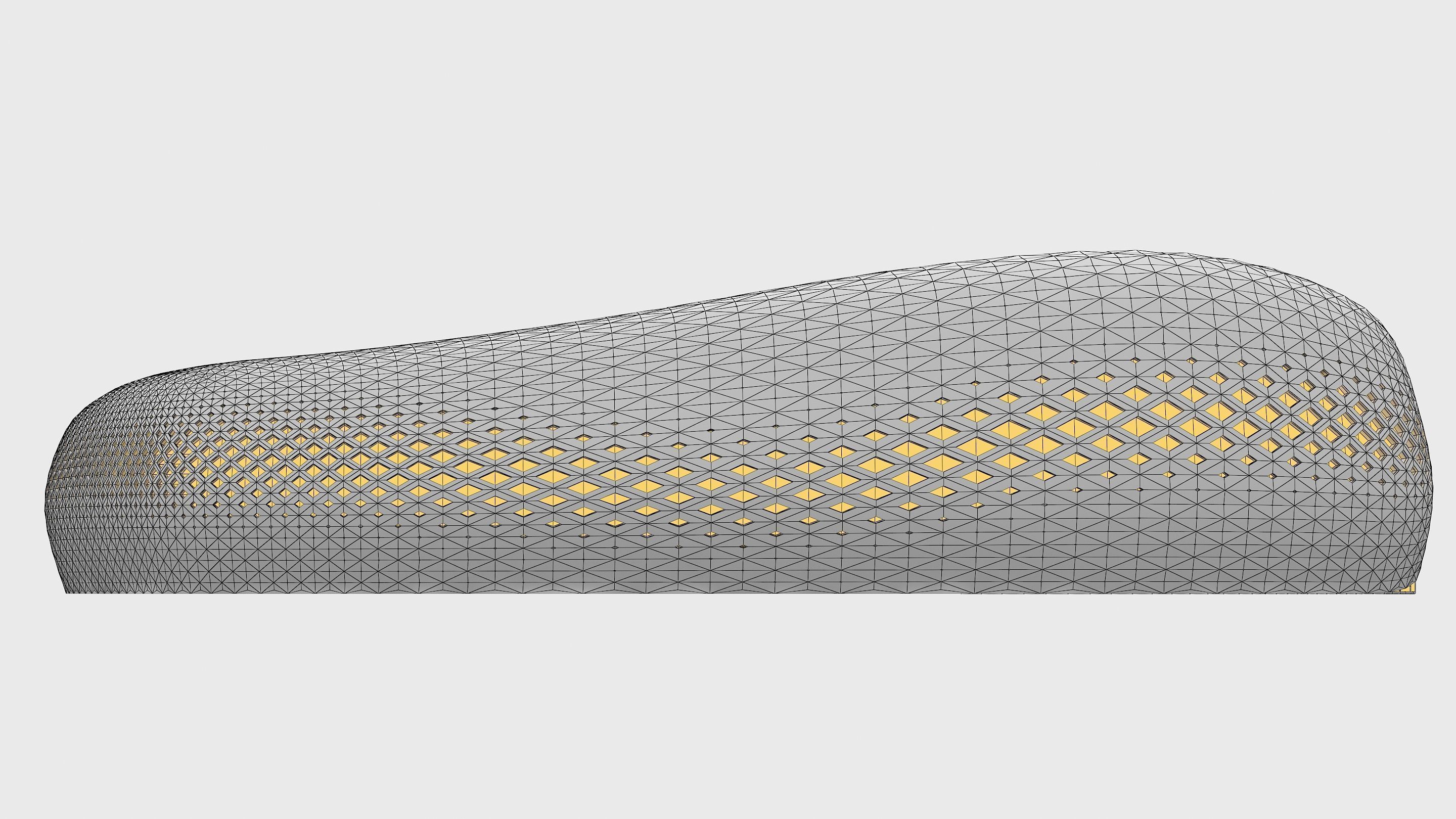 Organic architectural building with parametric openings Low-poly 3D model_10