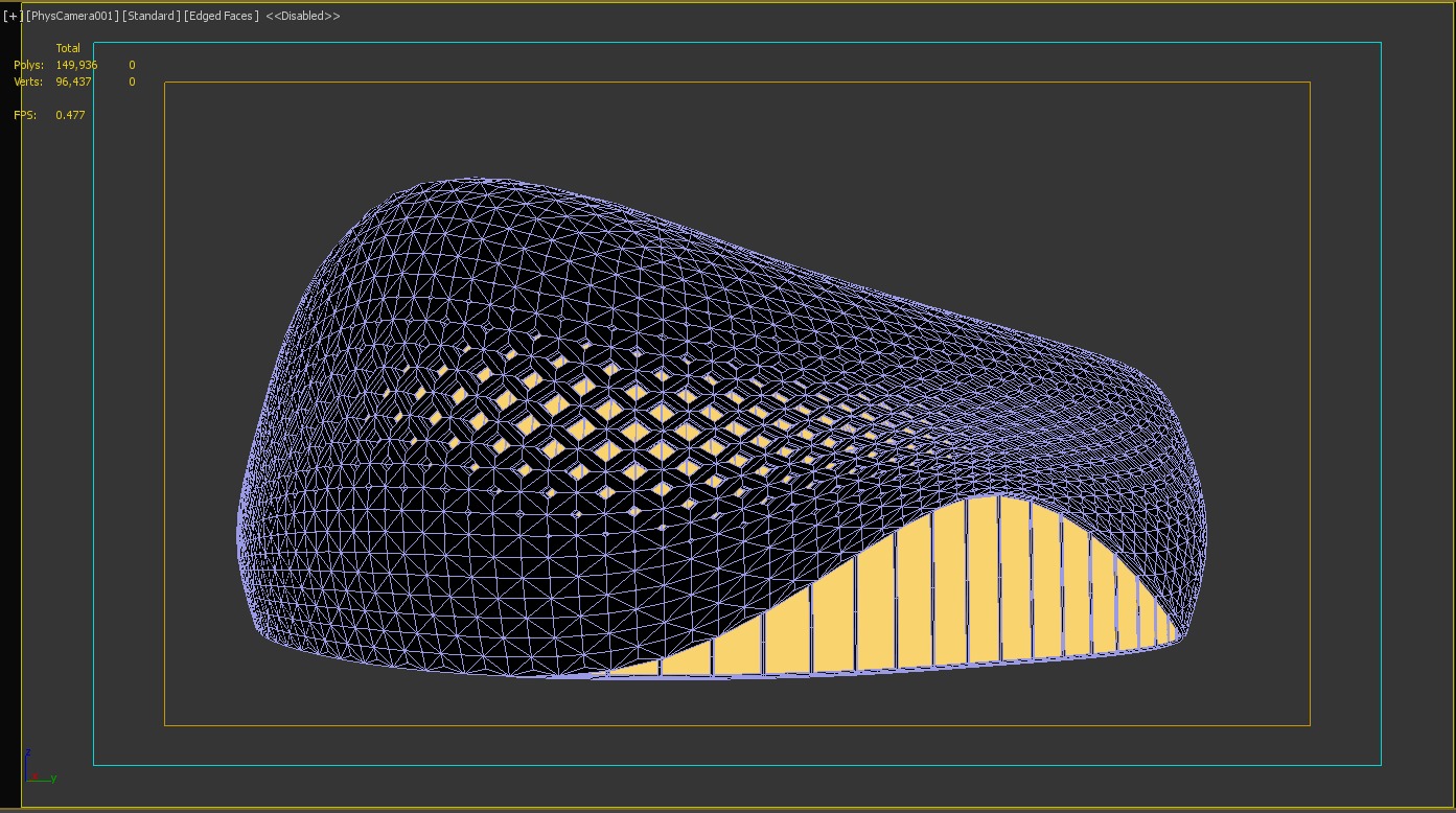 Organic architectural building with parametric openings Low-poly 3D model_11