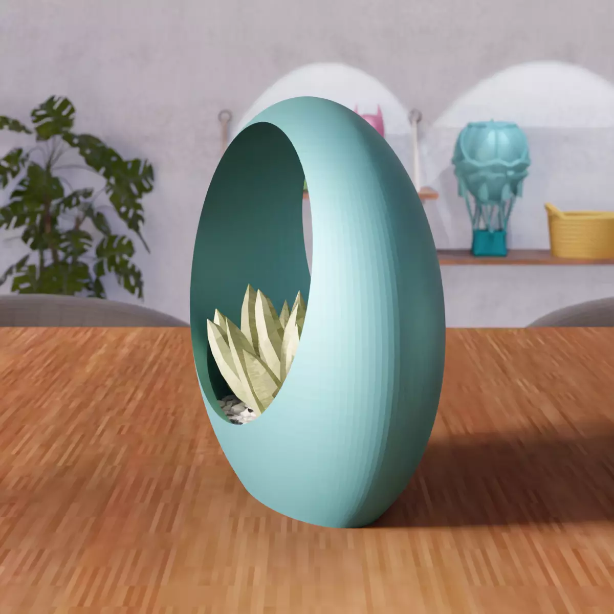 Cylinder Planter Pot - 364 3D print model_6