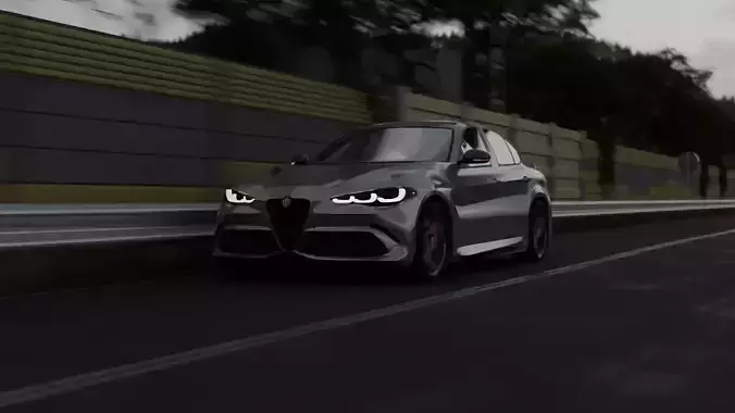 BLENDER Alfa Romeo Giulia Quadrifoglio RIGGED 