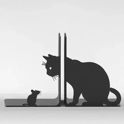Cat and Mouse Bookends