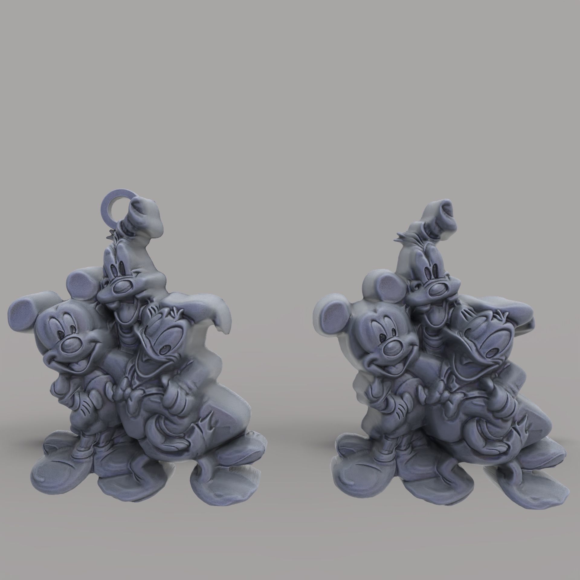 micky with friends  3D print model_2