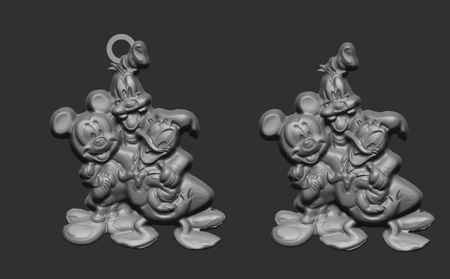 micky with friends  3D print model_5