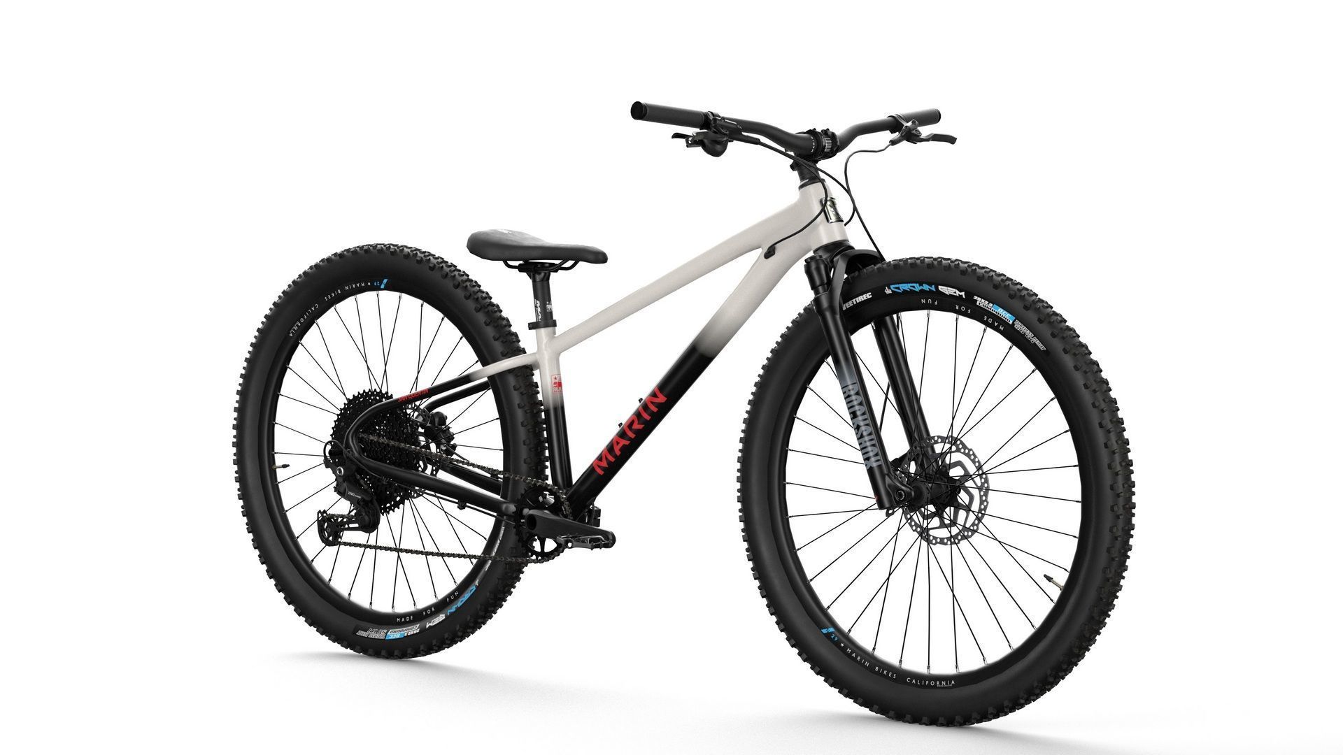 MTB hardtail in white black  Low-poly 3D model_1