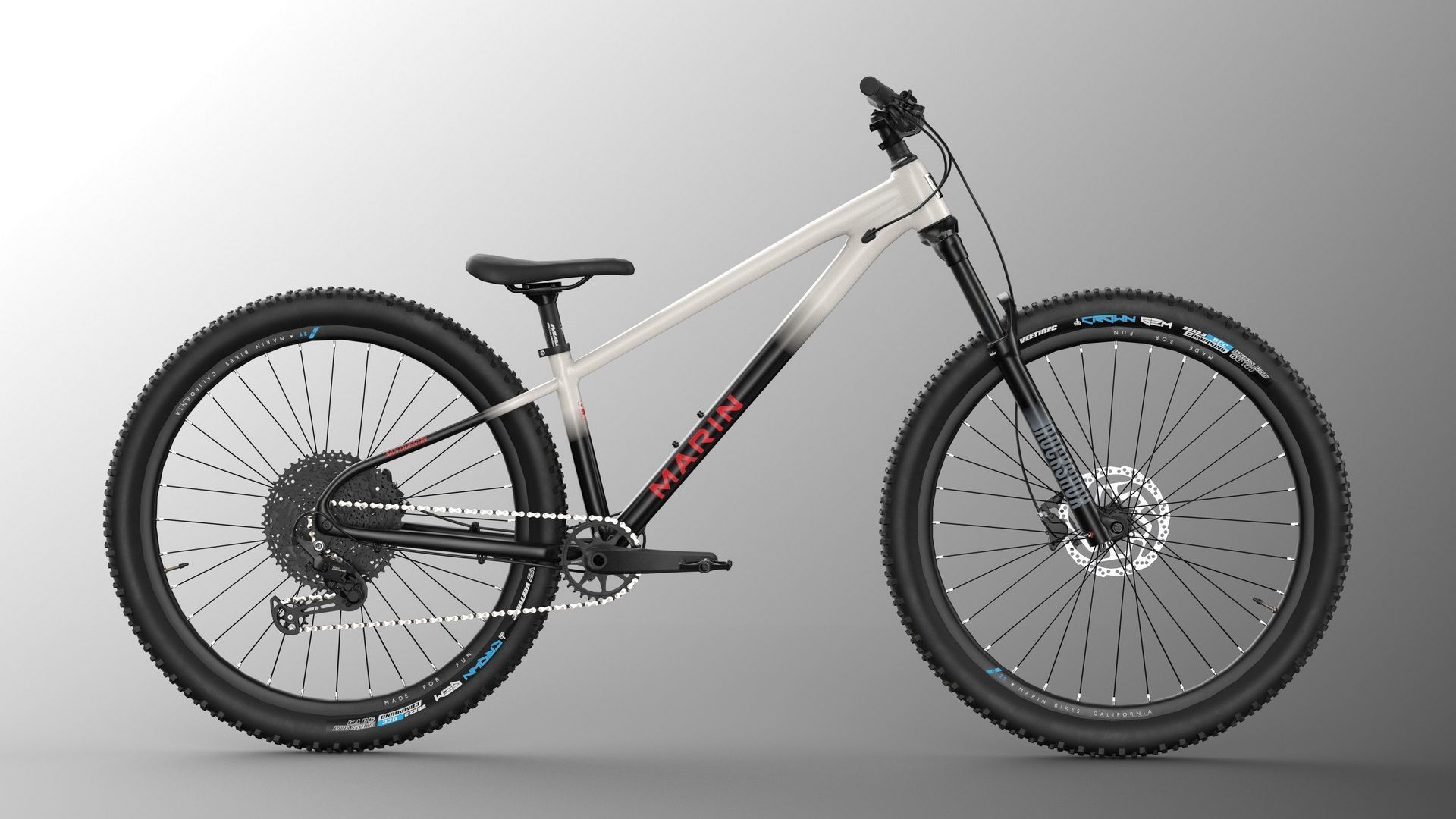 MTB hardtail in white black  Low-poly 3D model_2