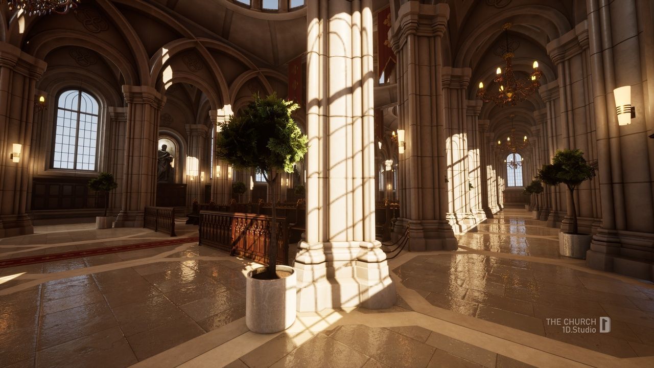 The Church - Unreal Engine Project Low-poly 3D model_22