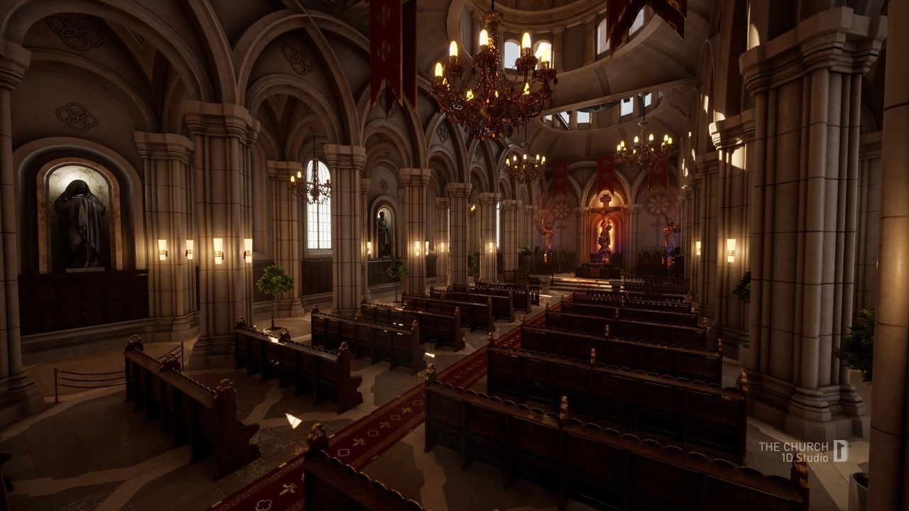 The Church - Unreal Engine Project Low-poly 3D model_12