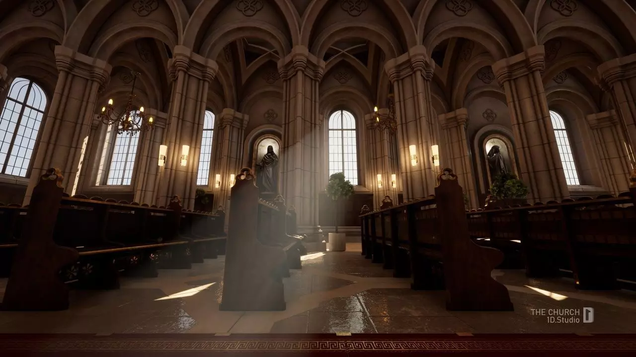 The Church - Unreal Engine Project Low-poly 3D model_0