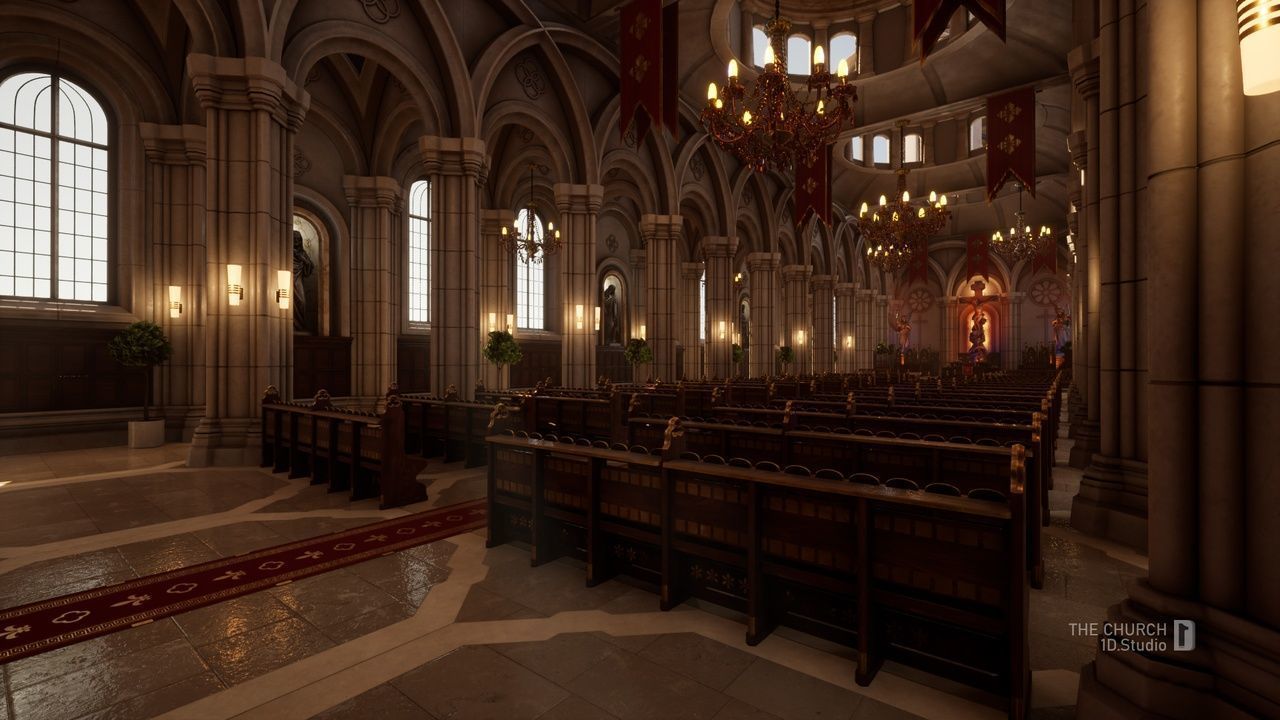 The Church - Unreal Engine Project Low-poly 3D model_10