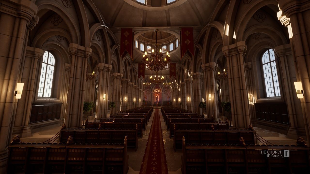 The Church - Unreal Engine Project Low-poly 3D model_8