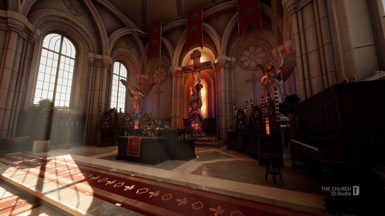 The Church - Unreal Engine Project Low-poly 3D model_4