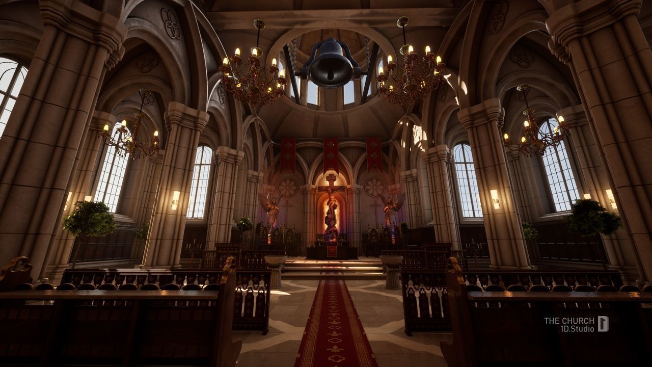 The Church - Unreal Engine Project Low-poly 3D model_6