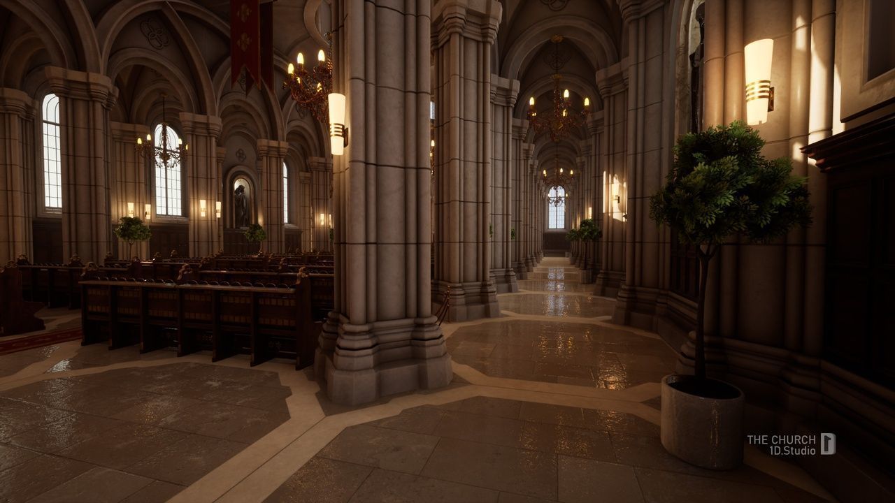 The Church - Unreal Engine Project Low-poly 3D model_15