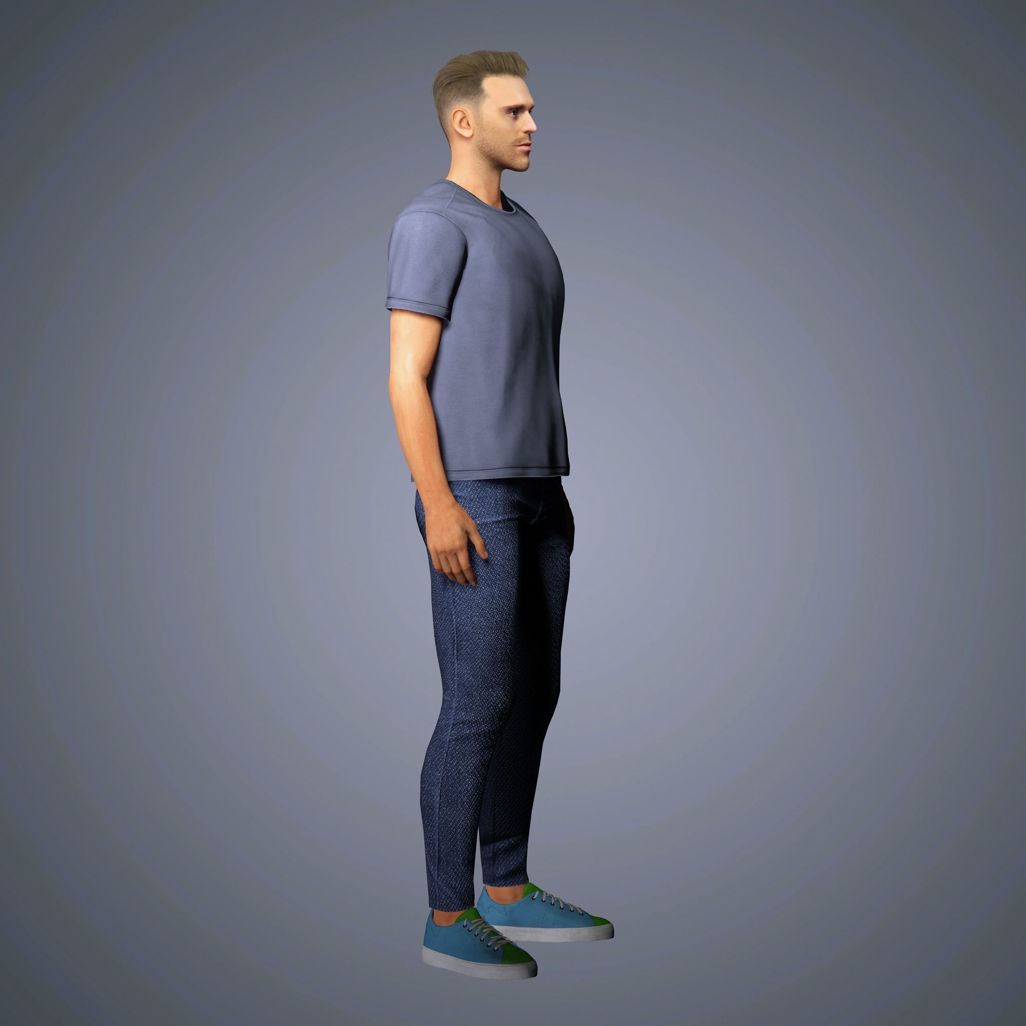 Richard Madden Character Low-poly 3D model_9
