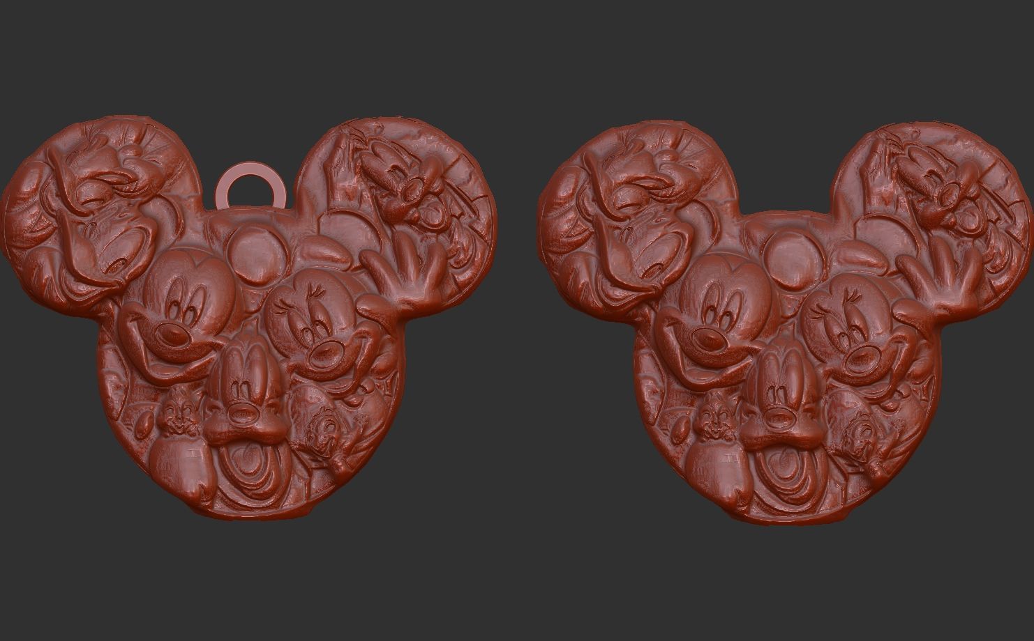micky head pentant  3D print model_4