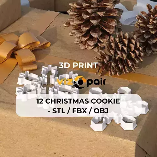 Cookie cutter Christmas Pack Digital 3D print model