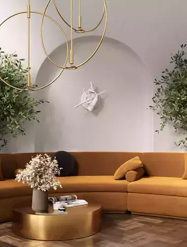 Product scena interior with sofa and coffee table