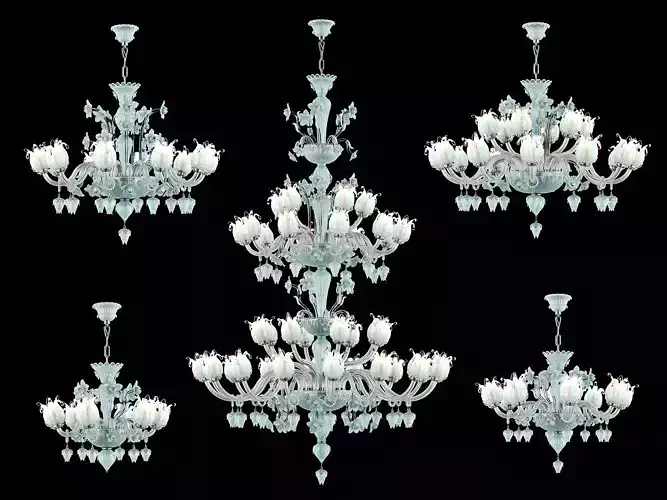 89298 Osgona Collection of Murano Glass Lamps