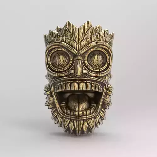 tikimask wall decor 3dmodel for 3dprinting and cnc baserelife 