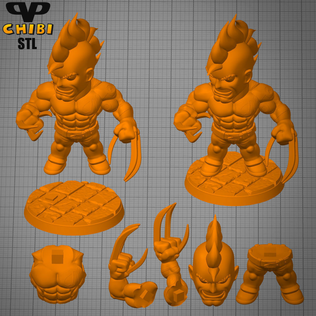 Daken Chibi STL for 3D Printing ChibiSTL 3DXM 3D print model_2