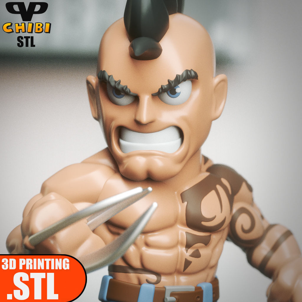 Daken Chibi STL for 3D Printing ChibiSTL 3DXM 3D print model_1