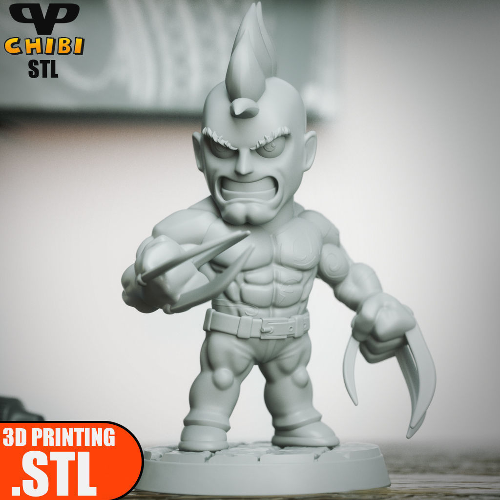 Daken Chibi STL for 3D Printing ChibiSTL 3DXM 3D print model_3