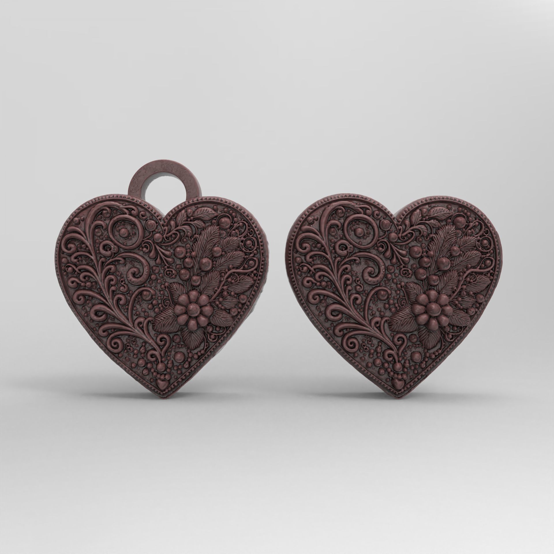 heart shape cookie  3D print model_2