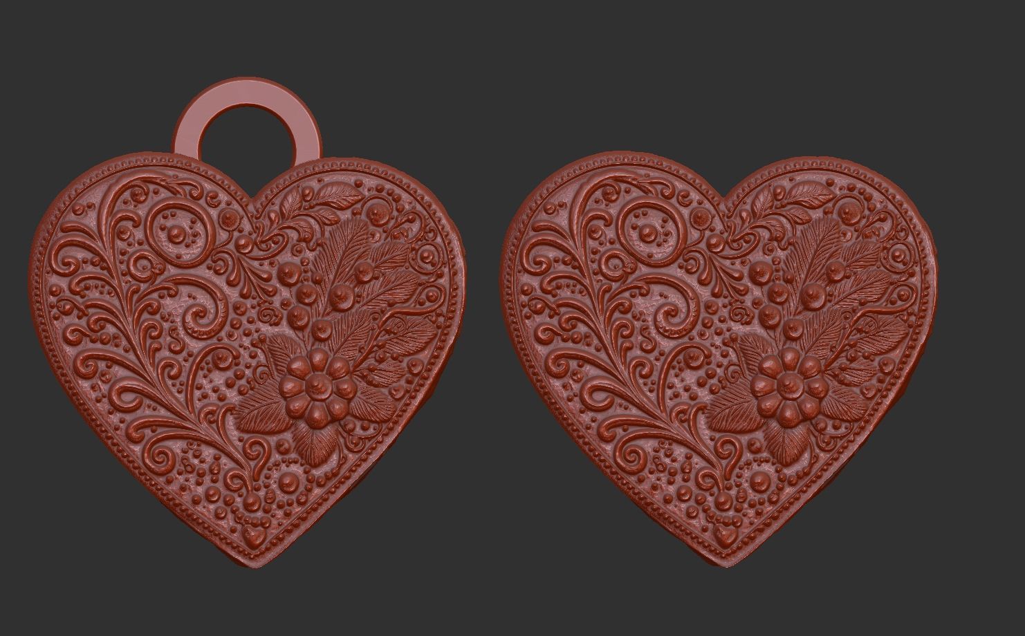 heart shape cookie  3D print model_4