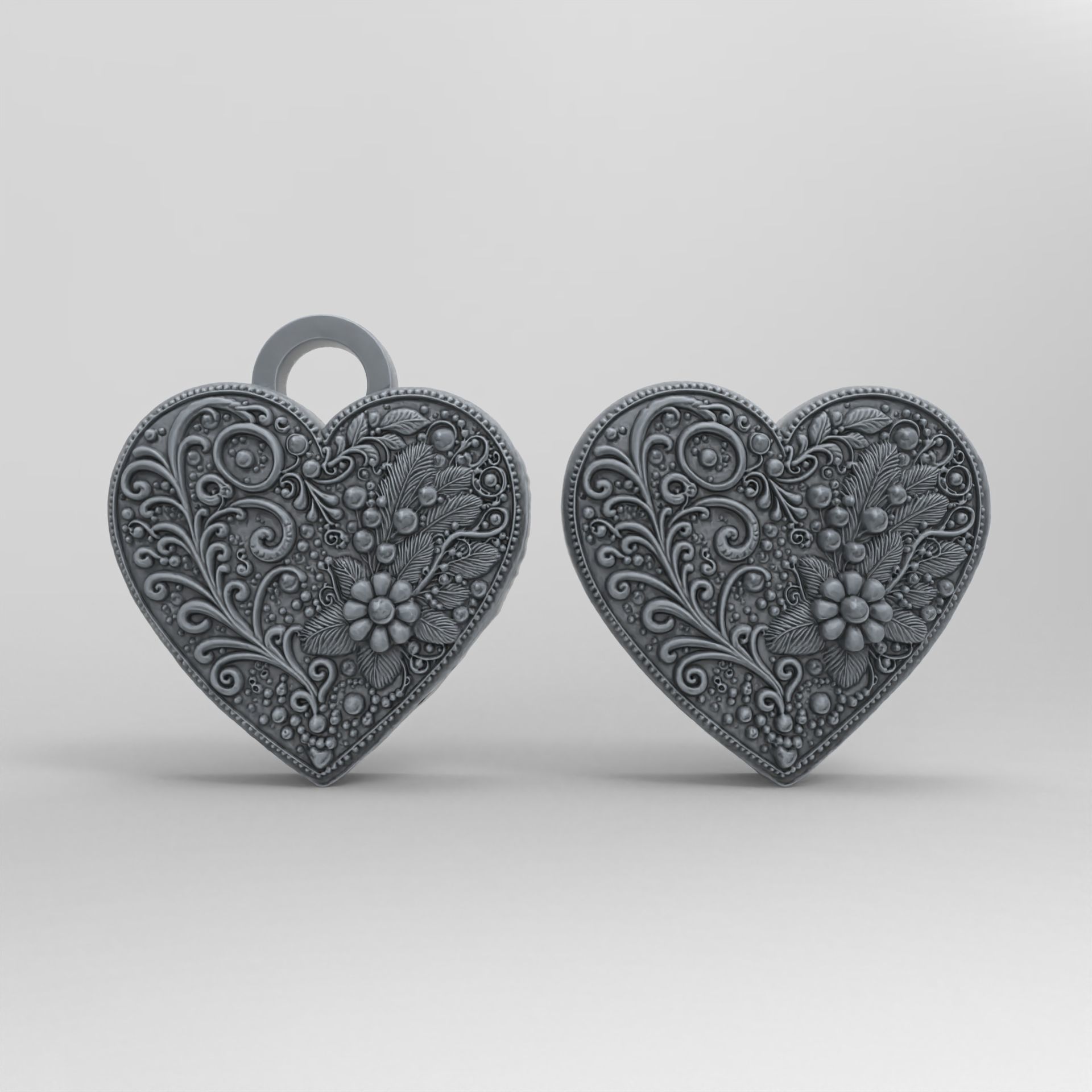 heart shape cookie  3D print model_1