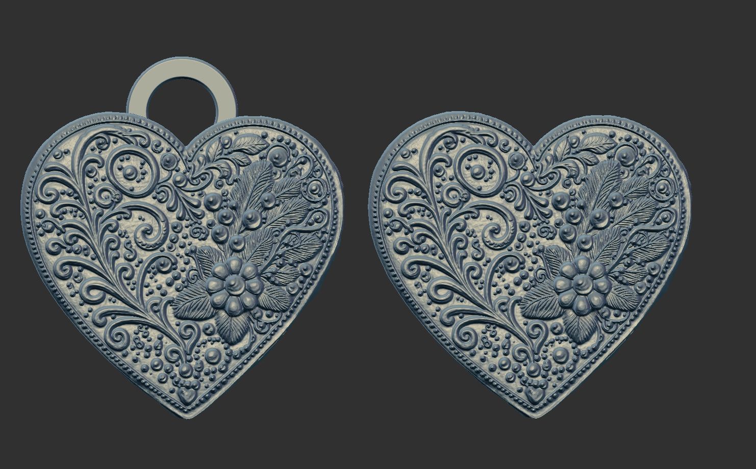 heart shape cookie  3D print model_3