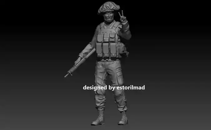 IDF SOLDIER WITH MACHINE GUN IN VICTORY V7