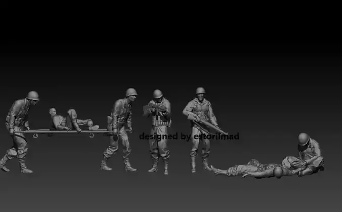  PACK 7 WOUNDED AMERICAN SOLDIERS AND RESCUE