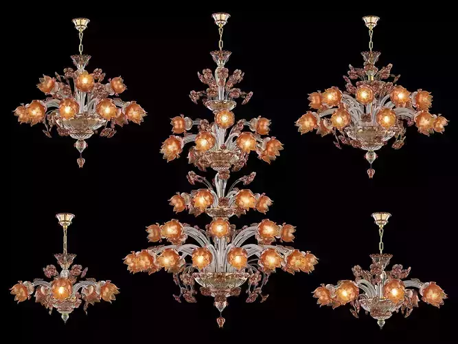 89310 Osgona Collection of Murano Glass Lamps 