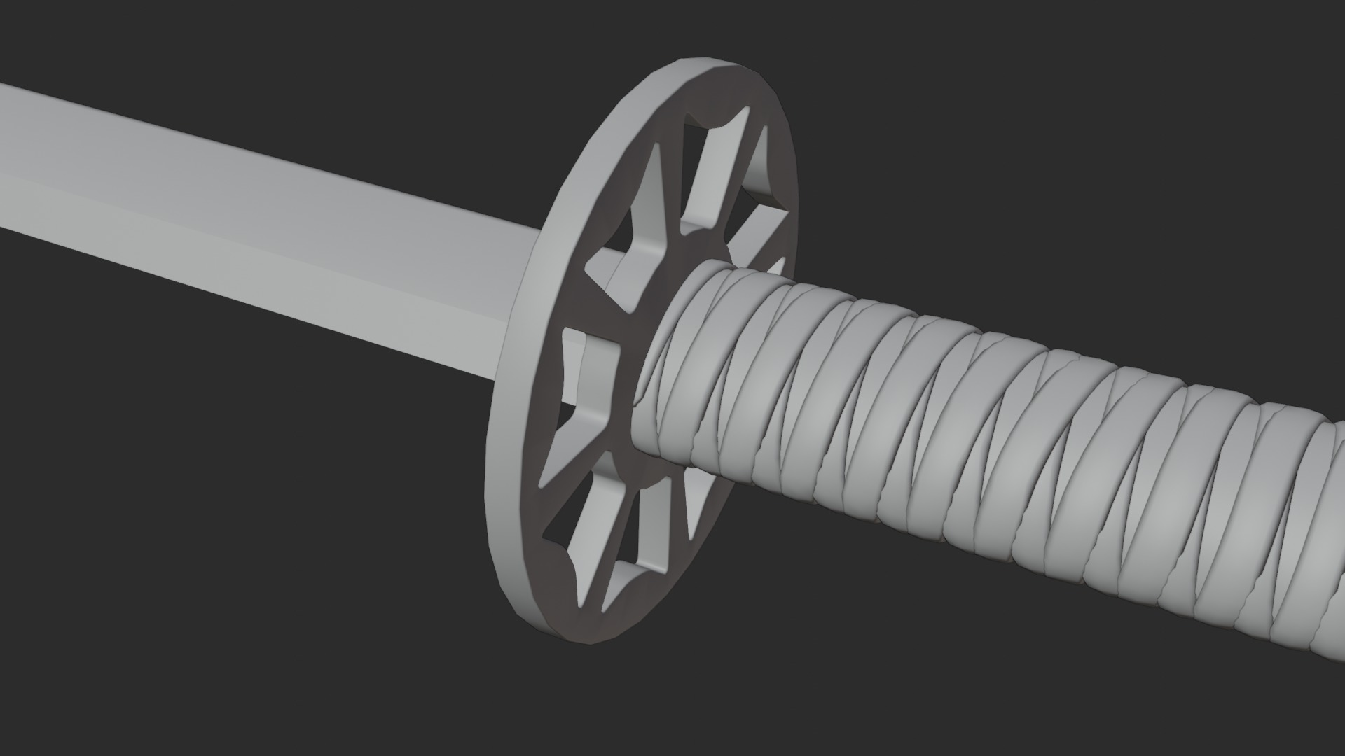 Realistic PBR Japanese Katana 3D model_2