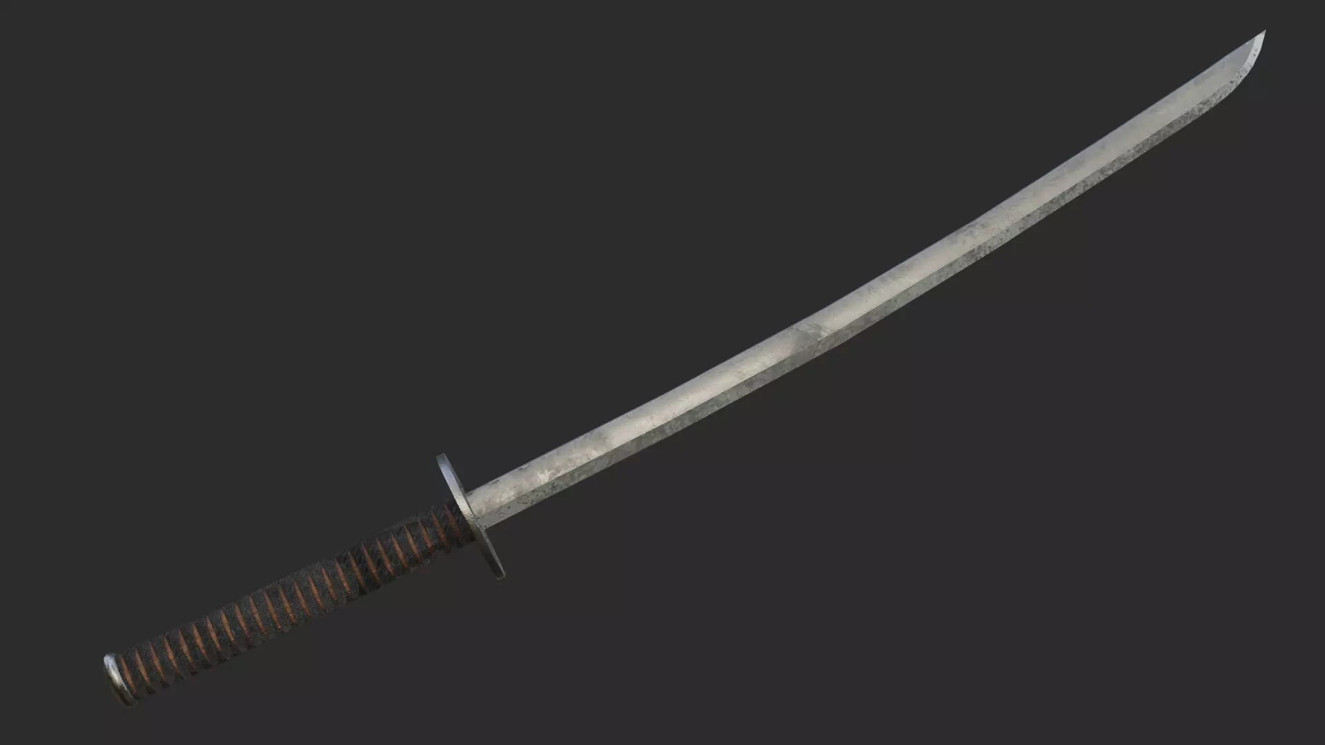 Realistic PBR Japanese Katana 3D model_0