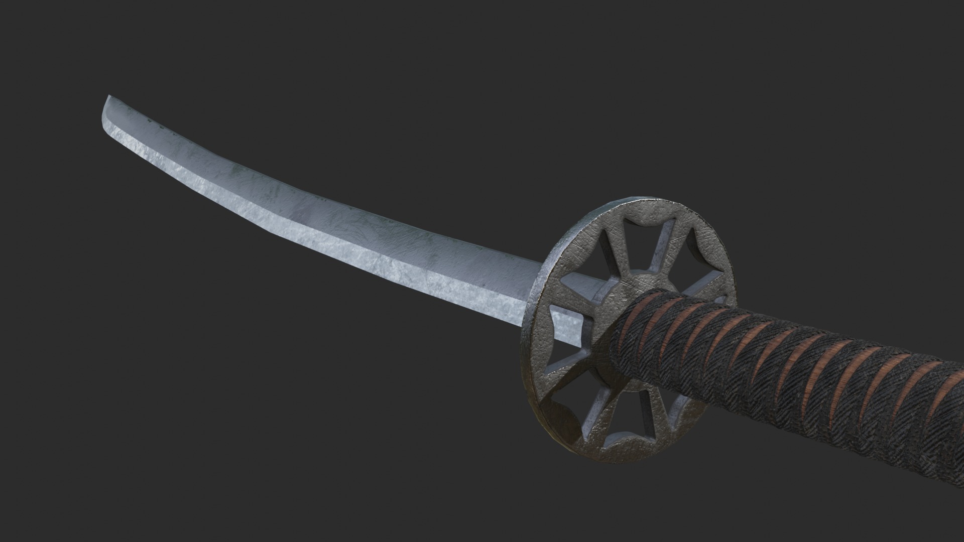 Realistic PBR Japanese Katana 3D model_1